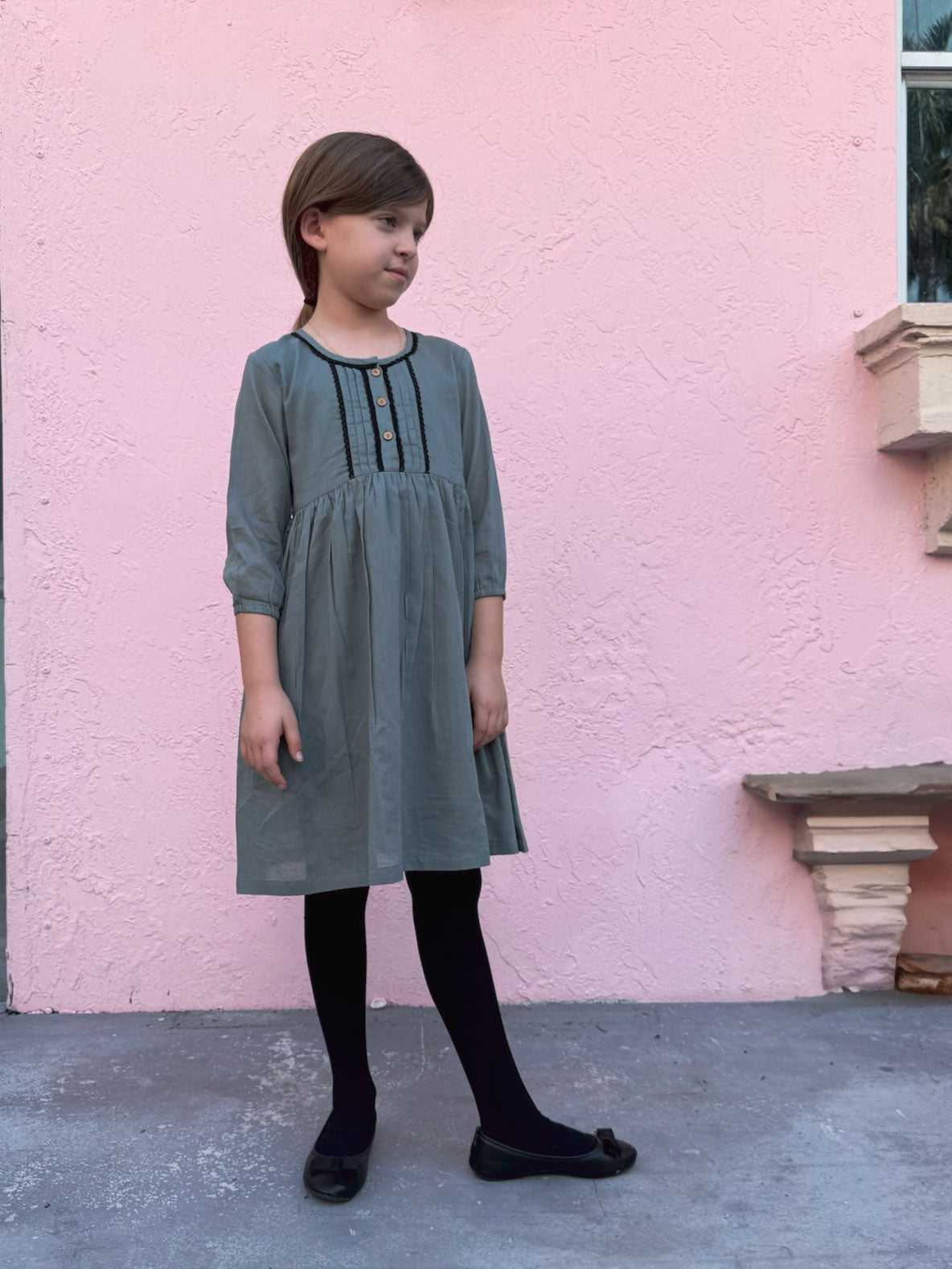 Grey Lace Detail Dress