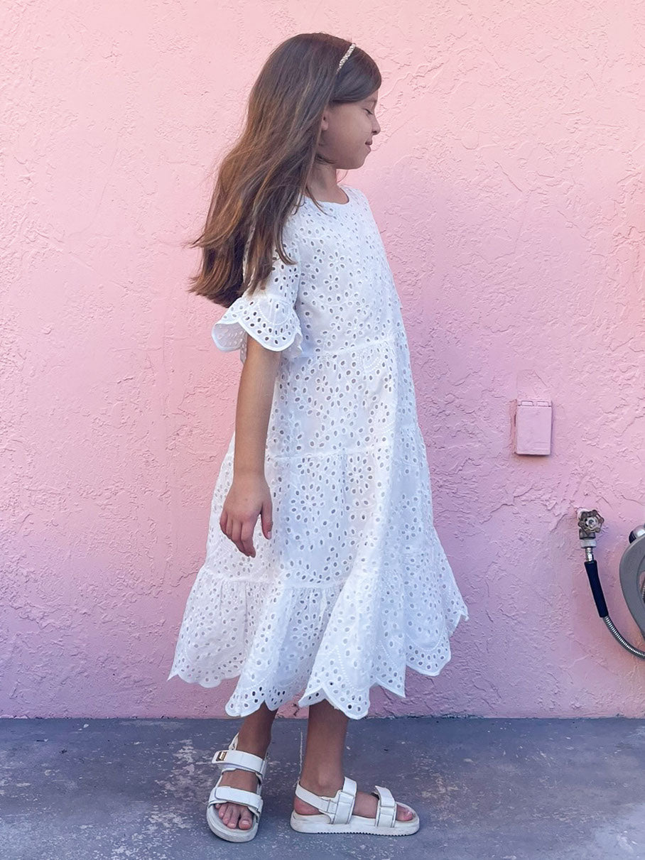 Eyelet White Dress