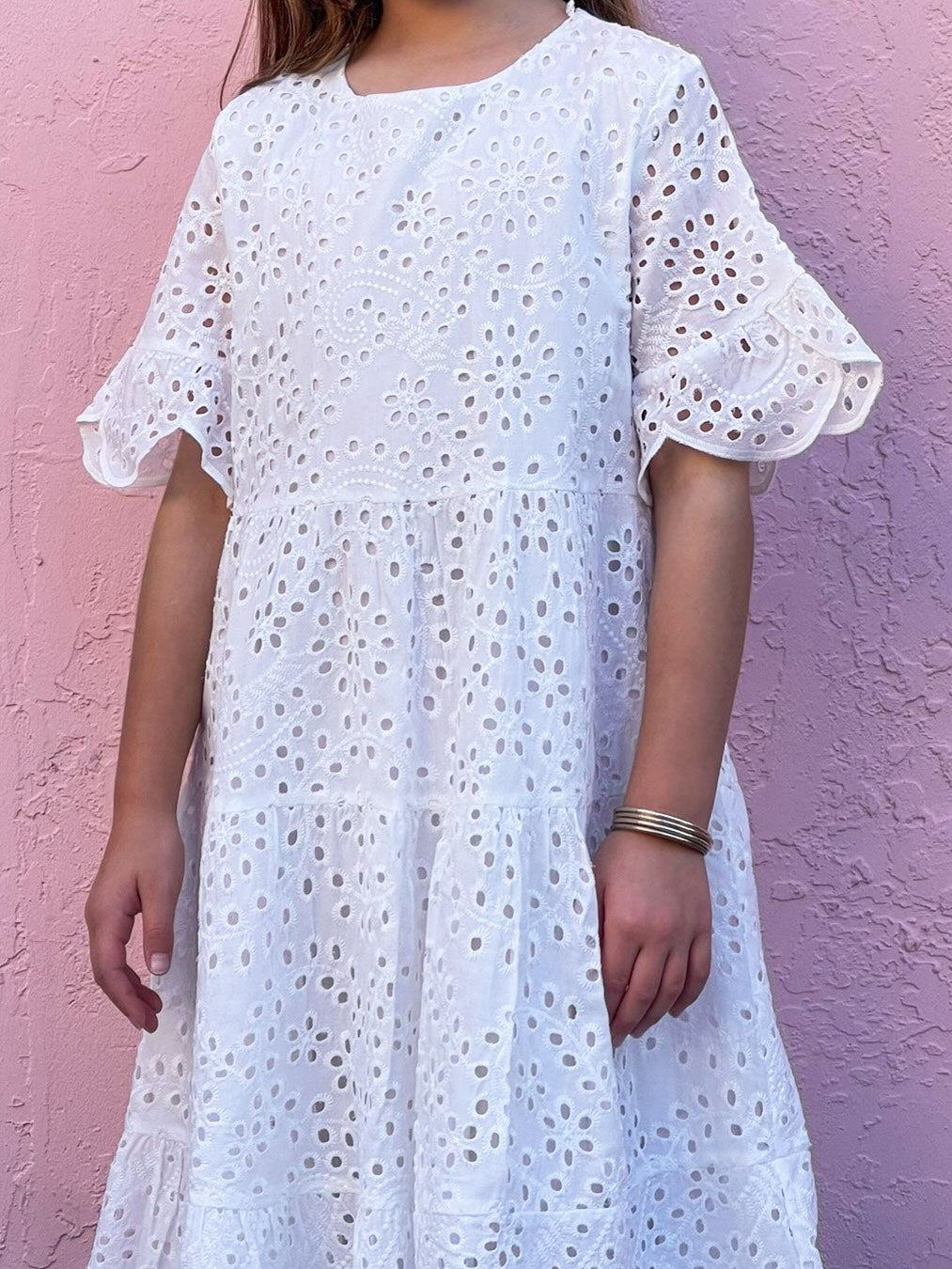 Eyelet White Dress