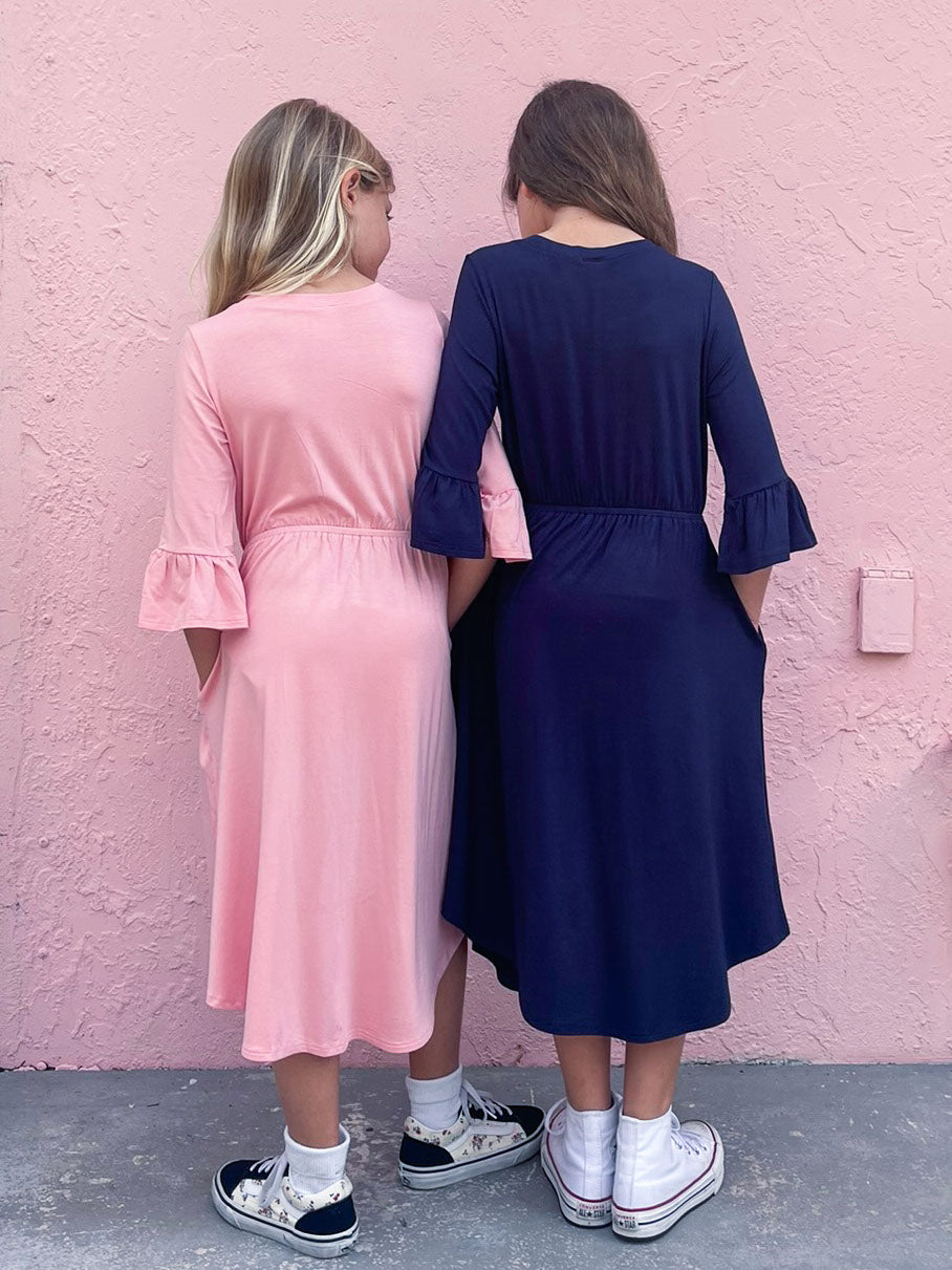 Girls Fit and Flare Midi Dress