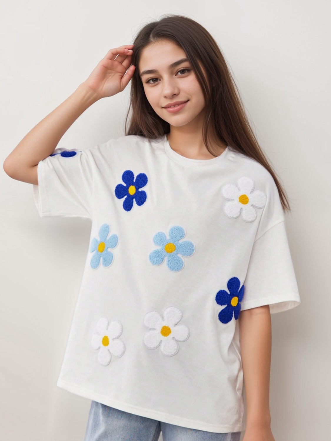 Short Sleeve T-Shirt With Flowers