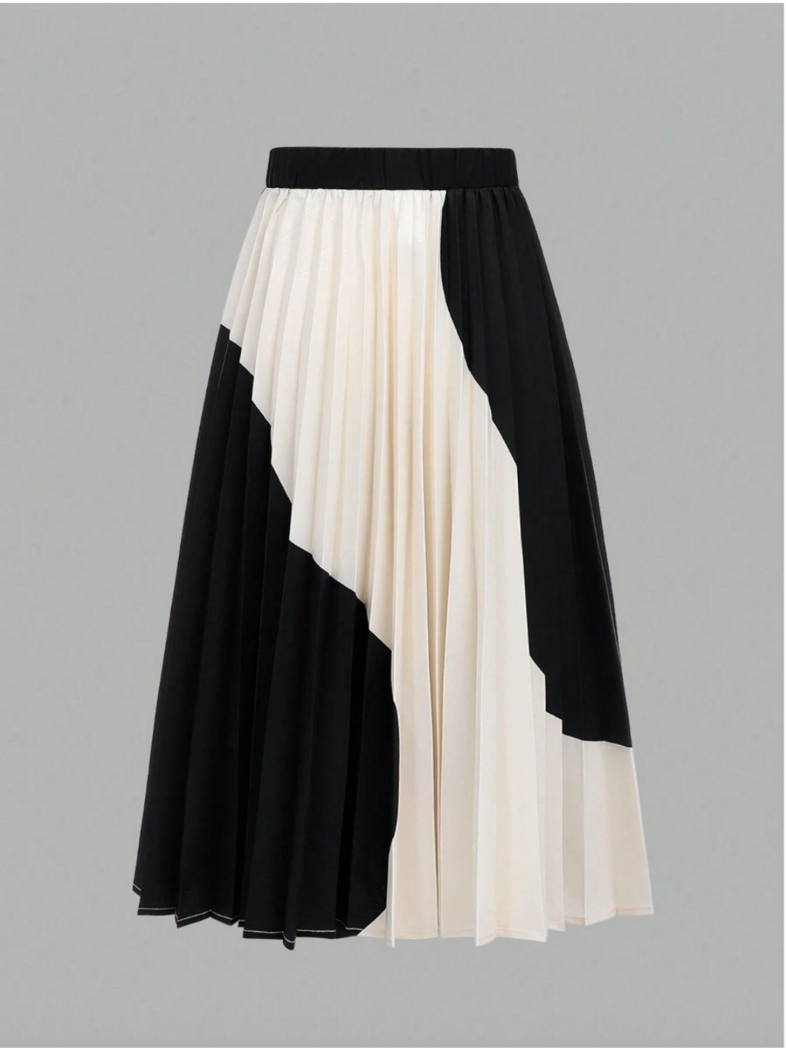 Pleated Black & White Skirt