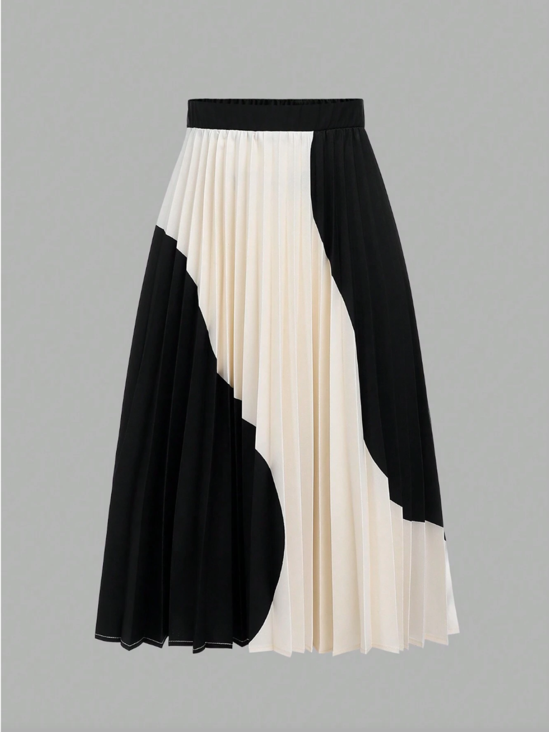Pleated Black & White Skirt