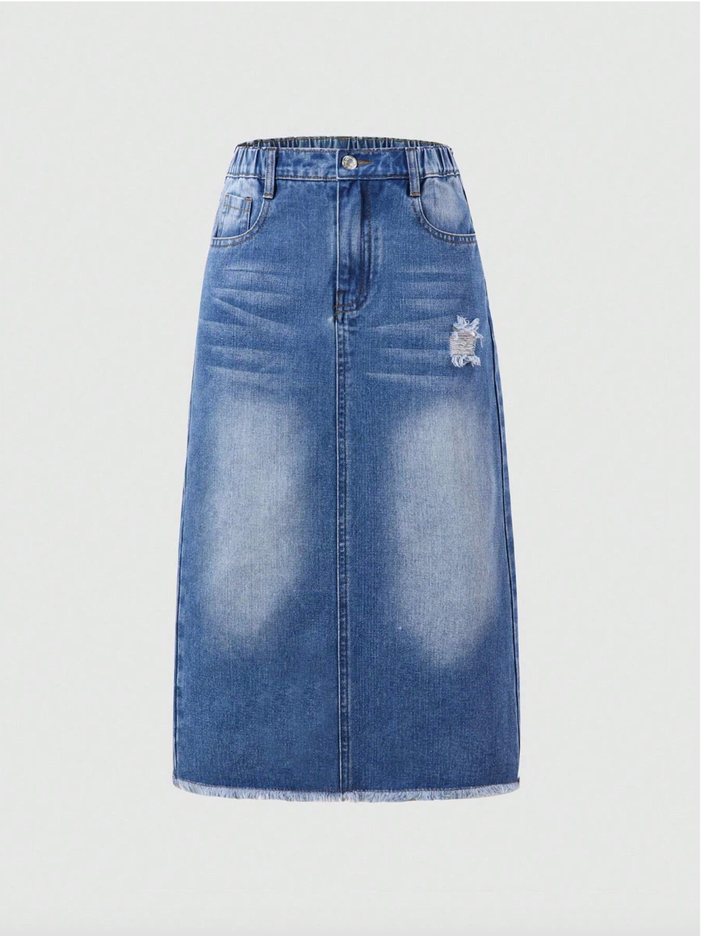 Midi Denim Skirt