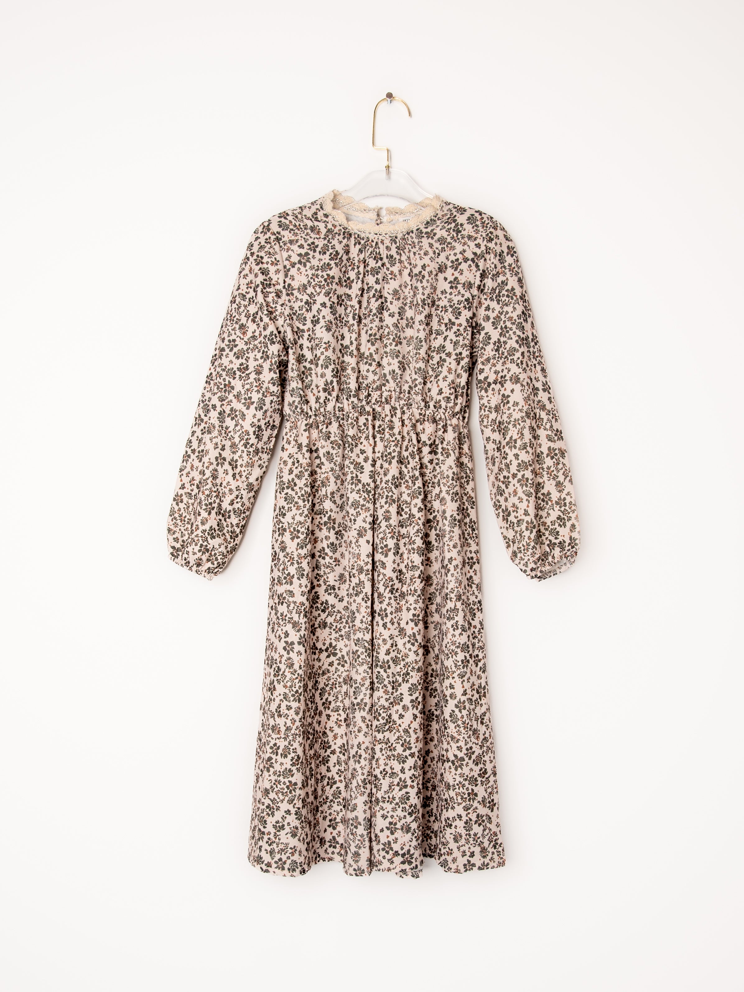 Long Dress Liberty Print with Lace Collar