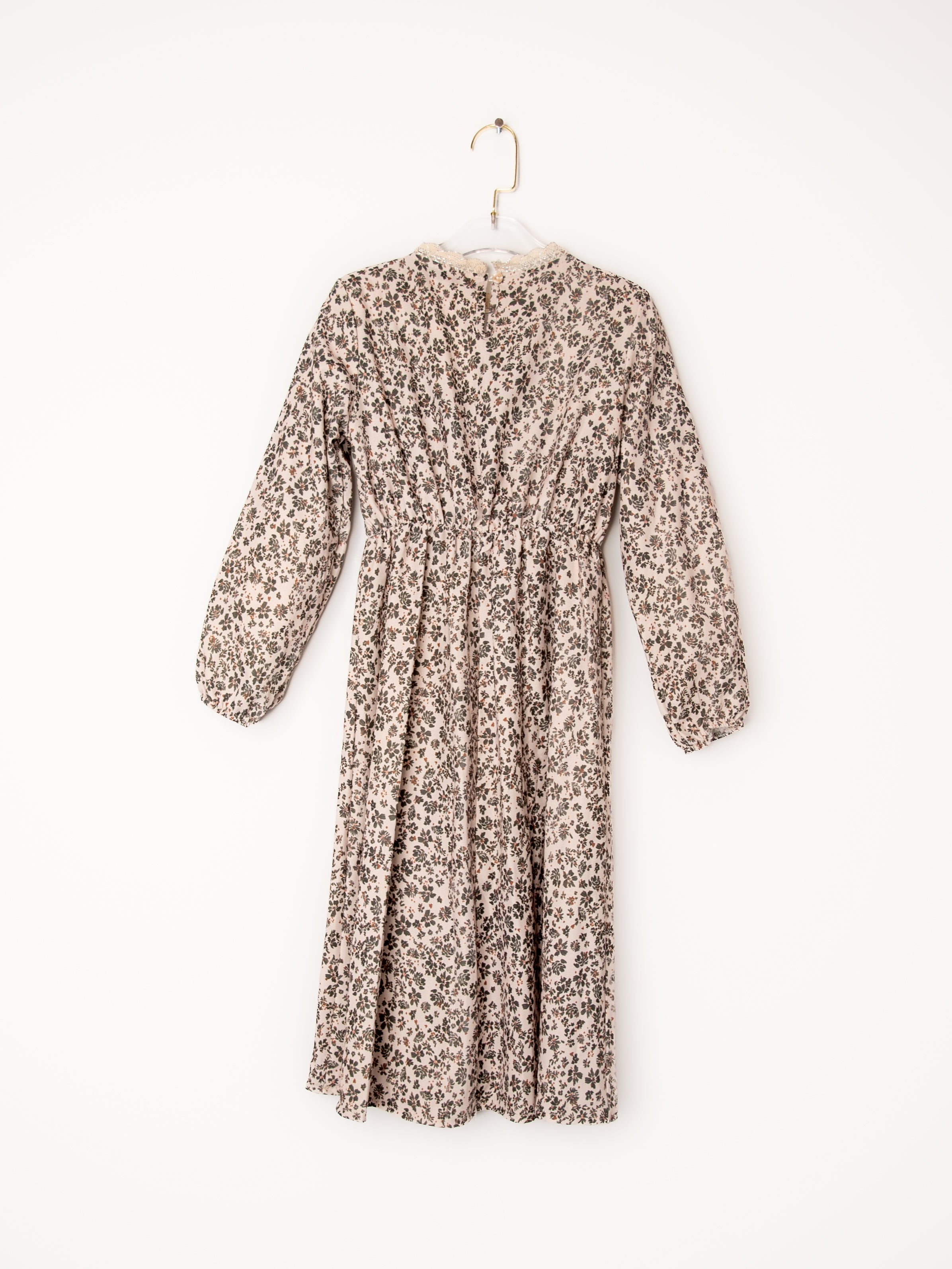 Long Dress Liberty Print with Lace Collar