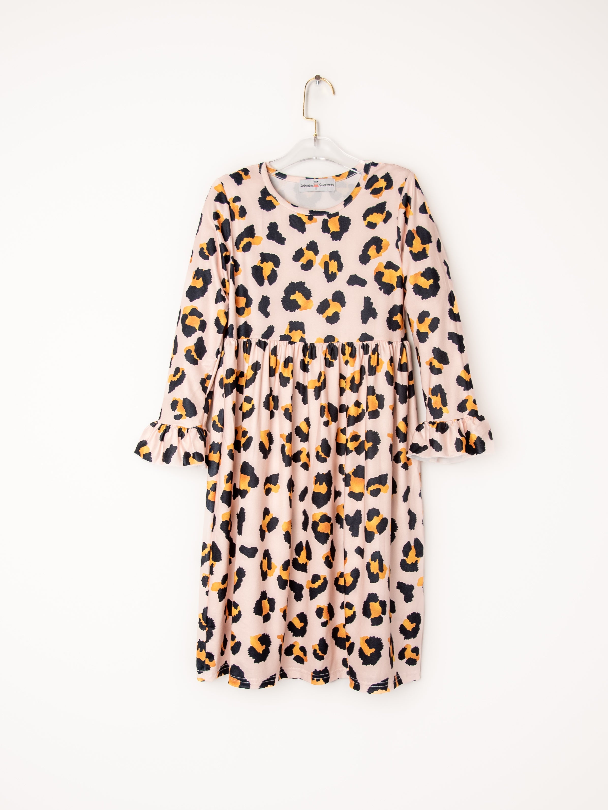 Pink Leopard Print Twirl Dress